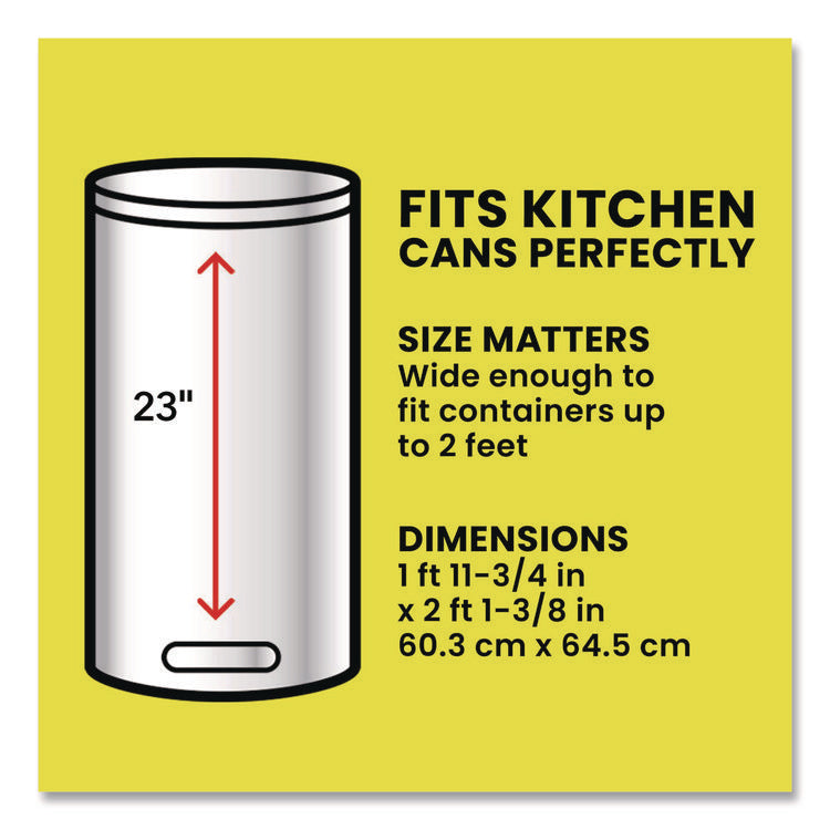 ForceFlex MaxStrength Tall Kitchen Drawstring Trash Bags, 13 gal, Fresh Clean Scent, 24 x 28, White, 34/Box, 6 Boxes/Carton