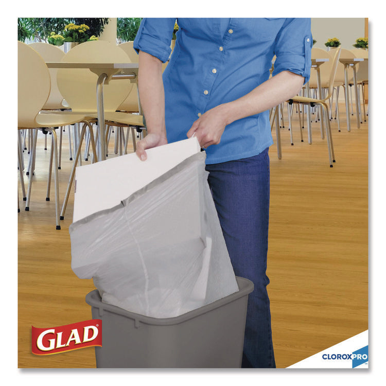 CloroxPro ForceFlex Tall Kitchen Drawstring Trash Bags, 13 gal, 23.75 x 24.88, Gray, 100/Box