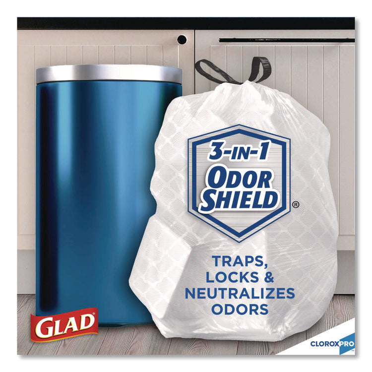 CloroxPro ForceFlex Tall Kitchen Drawstring Trash Bags, 13 gal, 24 x 27.38, Gray, 100/Box