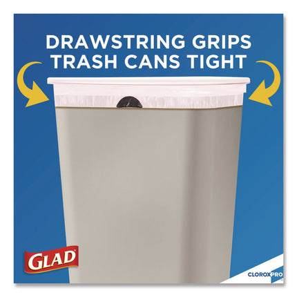 CloroxPro ForceFlex Tall Kitchen Drawstring Trash Bags, 13 gal, 24 x 27.38, Gray, 100/Box