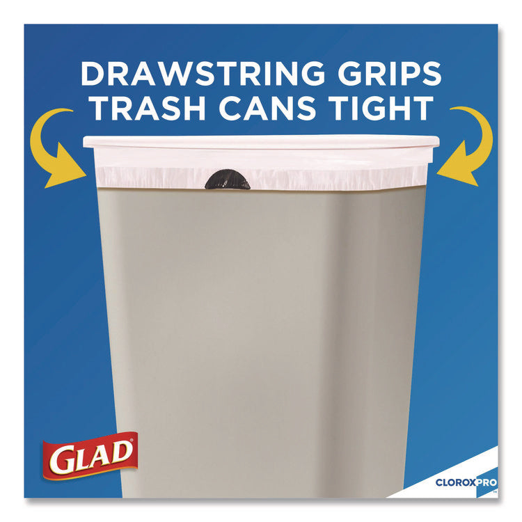 CloroxPro ForceFlex Tall Kitchen Drawstring Trash Bags, 13 gal, 24 x 27.38, Gray, 100 Bags/Box, 4 Boxes/Carton