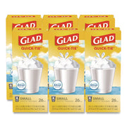 OdorShield Quick-Tie Small Trash Bags, Tie-Flap, 4 gal, Febreze Fresh Clean Scent, 8 x 18, White, 26 Bags/Box, 6 Boxes/Carton