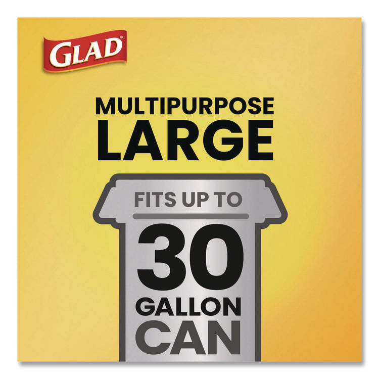 Guaranteed Strong Large Drawstring Trash Bags, Three-Ply, 30 gal, 1.05 mil, 30" x 33", Black, 90/Carton