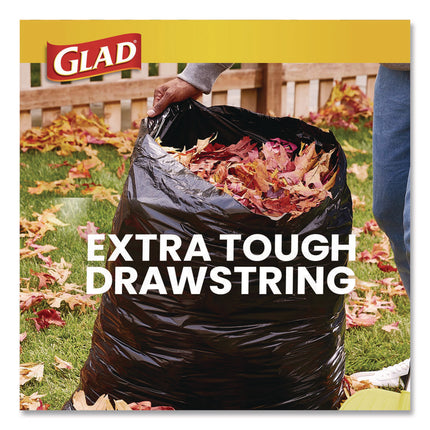 Guaranteed Strong Large Drawstring Trash Bags, Three-Ply, 30 gal, 1.05 mil, 30 x 33, Black, 28 Bags/Box, 6 Boxes/Carton