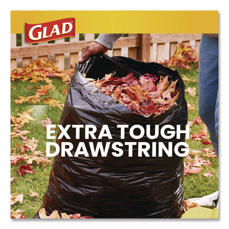 Guaranteed Strong Large Drawstring Trash Bags, Three-Ply, 30 gal, 1.05 mil, 30 x 33, Black, 28 Bags/Box, 6 Boxes/Carton
