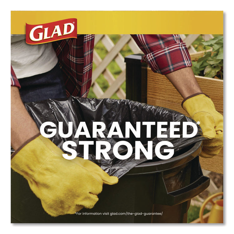Guaranteed Strong Large Drawstring Trash Bags, Three-Ply, 30 gal, 1.05 mil, 30 x 33, Black, 28 Bags/Box, 6 Boxes/Carton