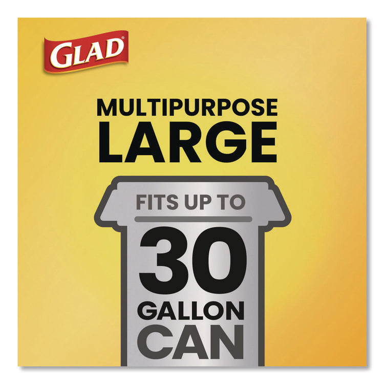 Guaranteed Strong Large Drawstring Trash Bags, Three-Ply, 30 gal, 1.05 mil, 30 x 33, Black, 28 Bags/Box, 6 Boxes/Carton