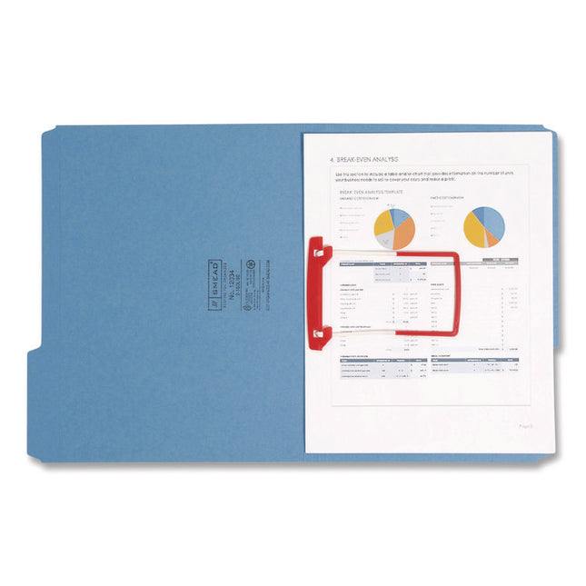 U-Clip Bonded Fasteners, 2" Capacity, 2.75" Center To Center, Red/white, 100/box