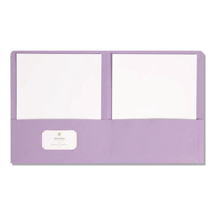Two-Pocket Folder, Textured Paper, 100-Sheet Capacity, 11 X 8.5, Lavender, 25/box