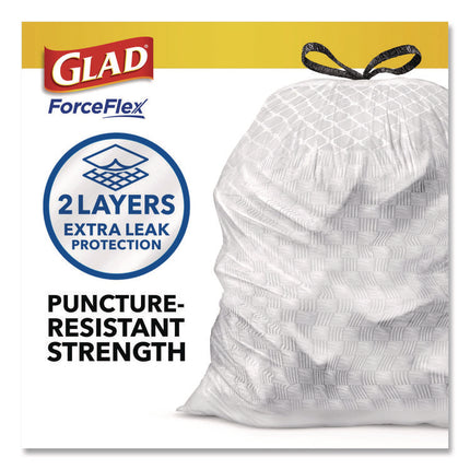 ForceFlex Tall Kitchen Drawstring Trash Bags, 13 gal, Gain Lavender with Febreze Freshness, 10.18 x 9.81, White, 110/Box