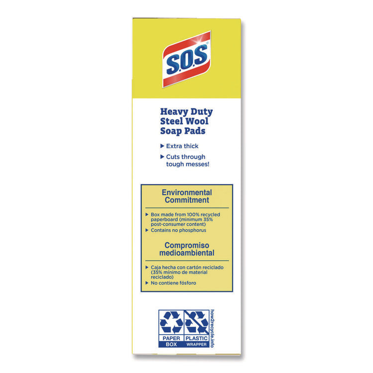 Steel Wool Soap Pads, 2.4 x 3, Steel, 15 Pads/Box, 12 Boxes/Carton