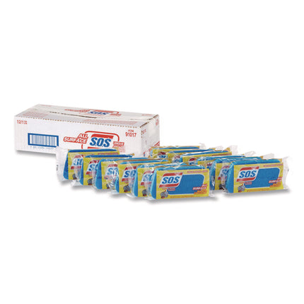 All Surface Scrubber Sponge, 2.5 X 4.5, 0.9" Thick, Dark Blue, 12/carton