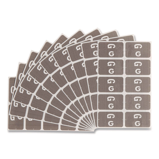 AlphaZ Color-Coded Second Letter Alphabetical Labels, G, 1 x 1.63, Gray, 10/Sheet, 10 Sheets/Pack