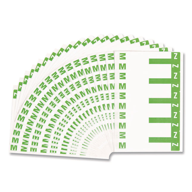 Alphaz Color-Coded First Letter Combo Alpha Labels, M/z, 1.16 X 3.63, Light Green/white, 5/sheet, 20 Sheets/pack