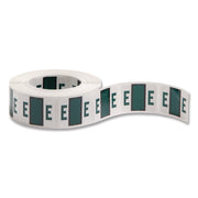 A-Z Color-Coded End Tab Filing Labels, E, 1 X 1.25, White, 500/roll