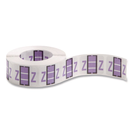 A-Z Color-Coded End Tab Filing Labels, Z, 1 X 1.25, White, 500/roll