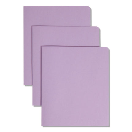 Two-Pocket Folder, Textured Paper, 100-Sheet Capacity, 11 X 8.5, Lavender, 25/box