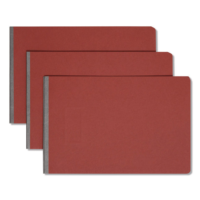 Prong Fastener Premium Pressboard Report Cover, Two-Piece Prong Fastener, 3" Capacity, 11 X 17, Red/red