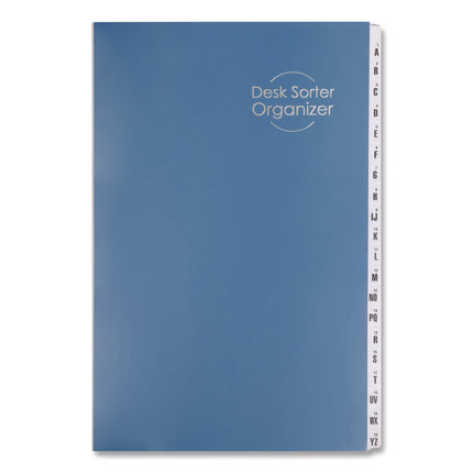 Deluxe Expandable Indexed Desk File/Sorter, Reinforced Tabs, 20 Dividers, Alpha/Numeric Index, Legal Size, Dark Blue Cover