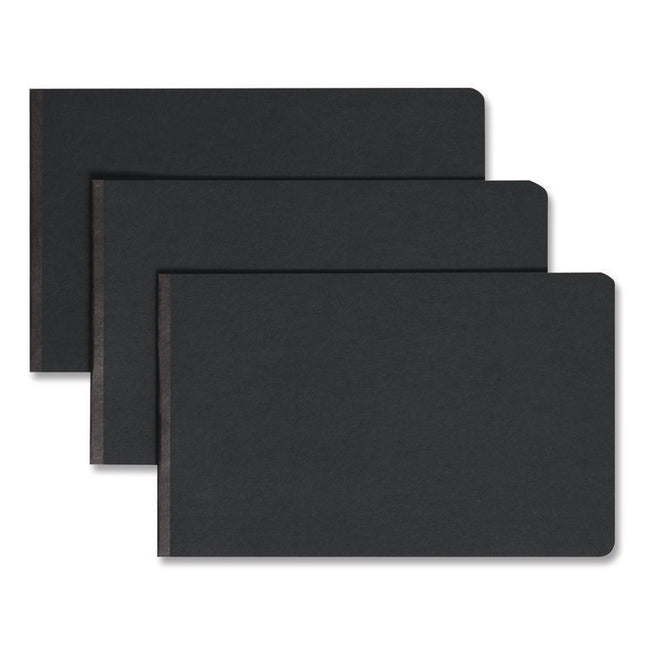 Prong Fastener Premium Pressboard Report Cover, Two-Piece Prong Fastener, 3" Capacity, 8.5 X 14, Black/black
