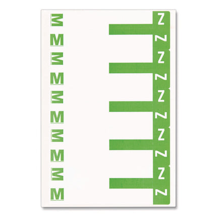 Alphaz Color-Coded First Letter Combo Alpha Labels, M/z, 1.16 X 3.63, Light Green/white, 5/sheet, 20 Sheets/pack