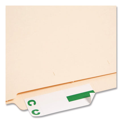 Alphaz Color-Coded First Letter Combo Alpha Labels, C/p, 1.16 X 3.63, Dark Green/white, 5/sheet, 20 Sheets/pack