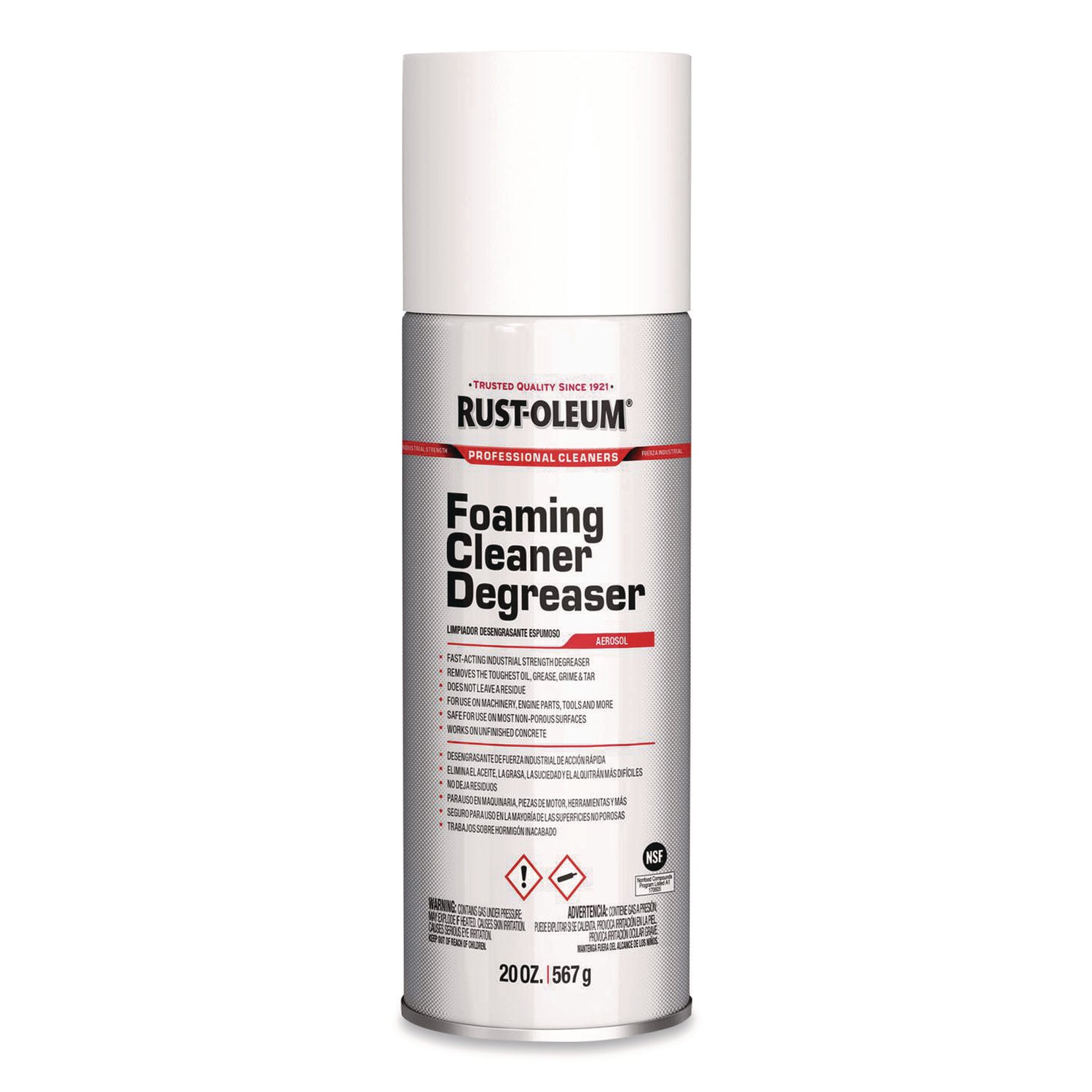 Ready-To-Use Cleaner Degreaser Foaming Spray, 20 oz Aerosol Can, 6/Carton