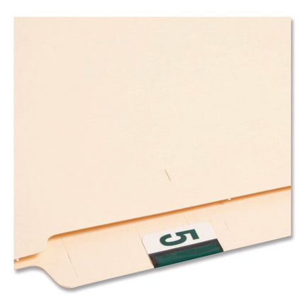 Numerical End Tab File Folder Labels, 5, 1 X 1.25, White, 500/roll