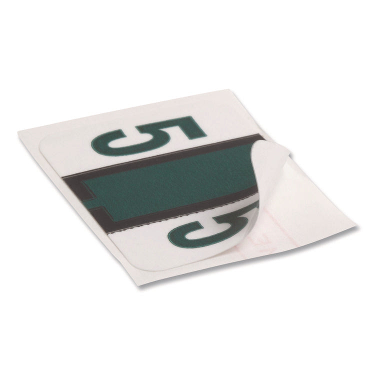 Numerical End Tab File Folder Labels, 5, 1 X 1.25, White, 500/roll