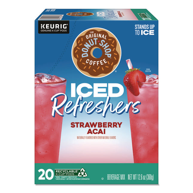 ICED Refreshers K-Cup Pods, Strawberry, 20/Box