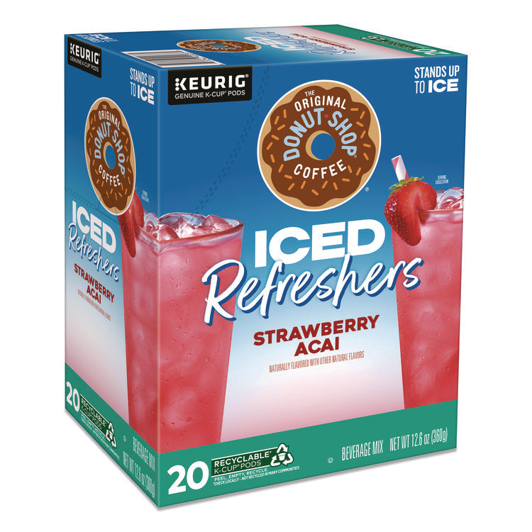 ICED Refreshers K-Cup Pods, Strawberry, 20/Box