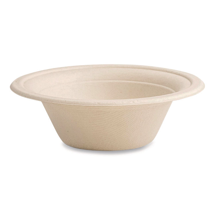 Nourish Molded Fiber Tableware, Compostable, Bowl, Sugarcane, 12 oz, White, 1,000/Carton