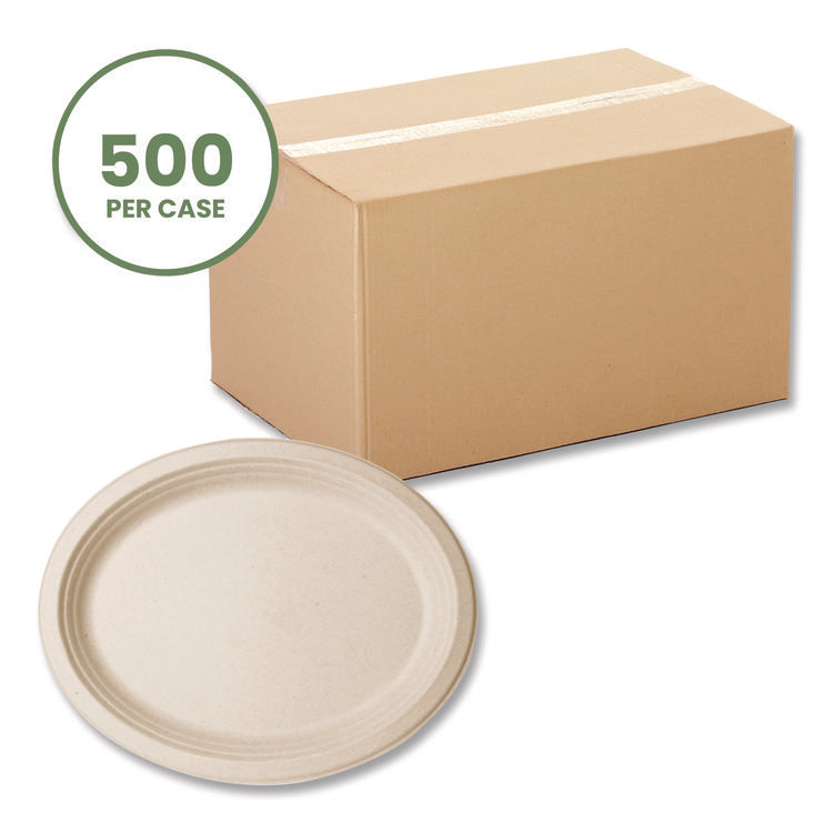 Nourish Molded Fiber Tableware, Compostable, Platter, Sugarcane, 8 x 10, White, 500/Carton