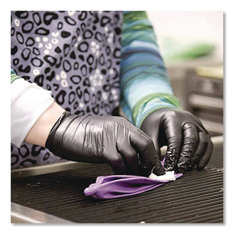 Nitrile Exam Gloves, Powder-Free, Small, Black, 100/Box