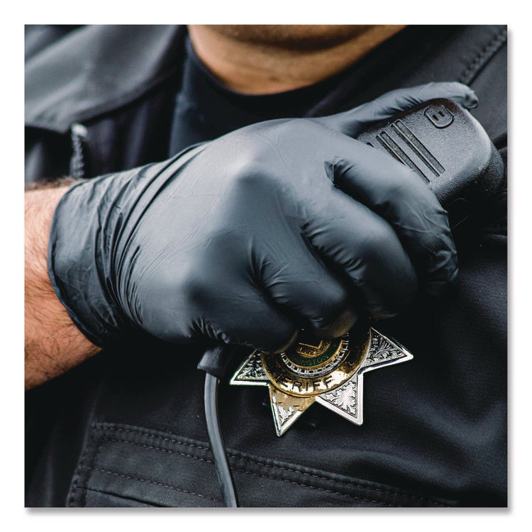 Nitrile Exam Gloves, Powder-Free, Small, Black, 100/Box