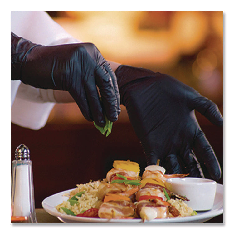 Industrial Nitrile Gloves, 2X-Large, Black, 100/Box