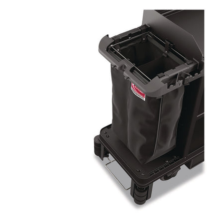 Divided Bag for Suncast Commercial Full-Size and Compact-Size Housekeeping Carts, 25.4 gal, 15.6" x 12.52" x 29.95", Black