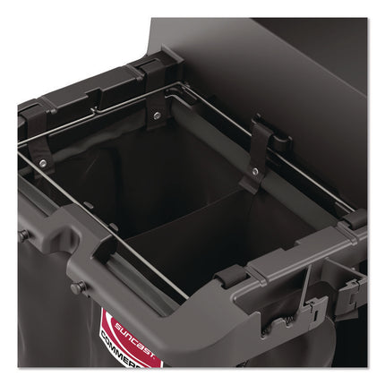 Divided Bag for Suncast Commercial Full-Size and Compact-Size Housekeeping Carts, 25.4 gal, 15.6" x 12.52" x 29.95", Black