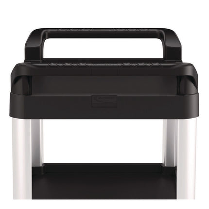 Three-Shelf Service Cart, Metal/Plastic, 3 Shelves, 300 lb Capacity, 20" x 39.85" x 38.17", Black