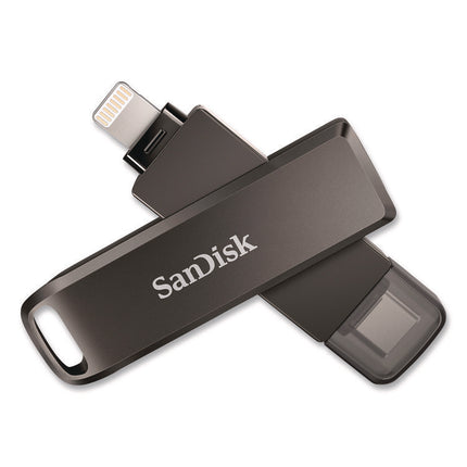 Dual Phone USB 3.2 Type-C/Lightning Flash Drive, 128 GB, Black
