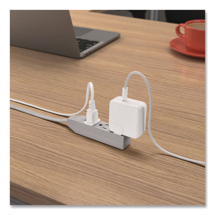 TECH 15 ft Extension Cord, 15 ft, 13 A, Gray, 2/Pack