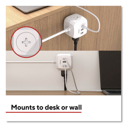 TECH 5 ft Extension Cord, 5 ft, 15 A, White