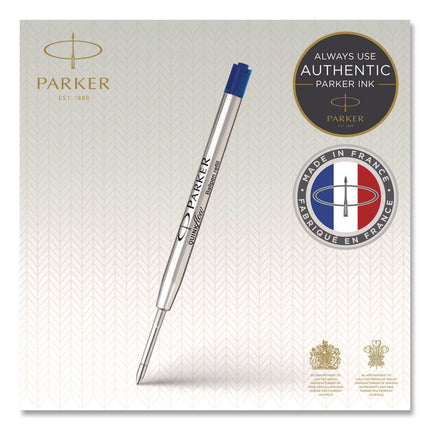 Refill For Parker Ballpoint Pens, Fine Conical Tip, Blue Ink