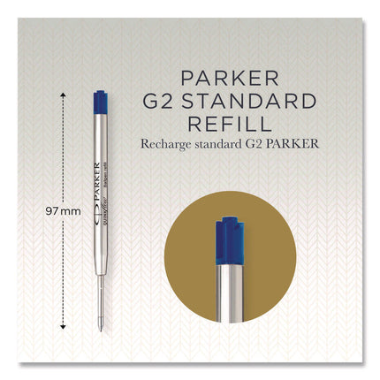 Refill For Parker Ballpoint Pens, Fine Conical Tip, Blue Ink
