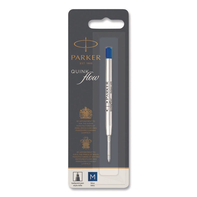 Refill For Parker Ballpoint Pens, Medium Conical Tip, Blue Ink