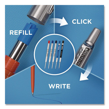 Jotter Ballpoint Pen, Retractable, Medium 1 Mm, Blue Ink, Royal Blue/chrome Barrel
