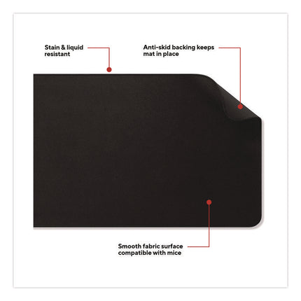 TECH Anti-Slip Fabric Desk Pad, 31.5 x 15.7, Black