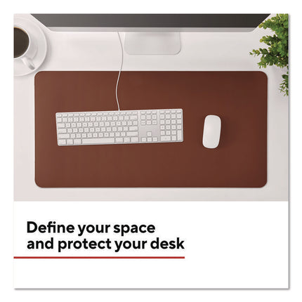 TECH Anti-Slip Faux Leather Desk Pad, 31.5 x 15.7, Brown