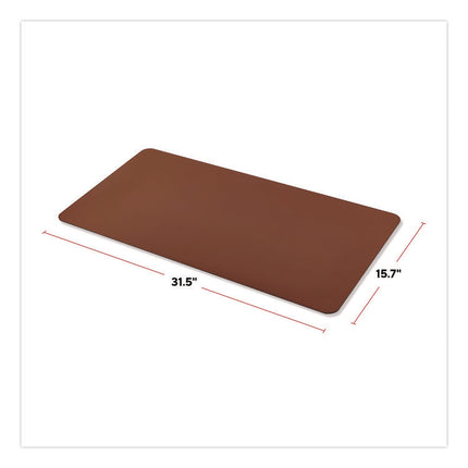 TECH Anti-Slip Faux Leather Desk Pad, 31.5 x 15.7, Brown