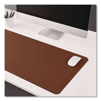 TECH Anti-Slip Faux Leather Desk Pad, 31.5 x 15.7, Brown